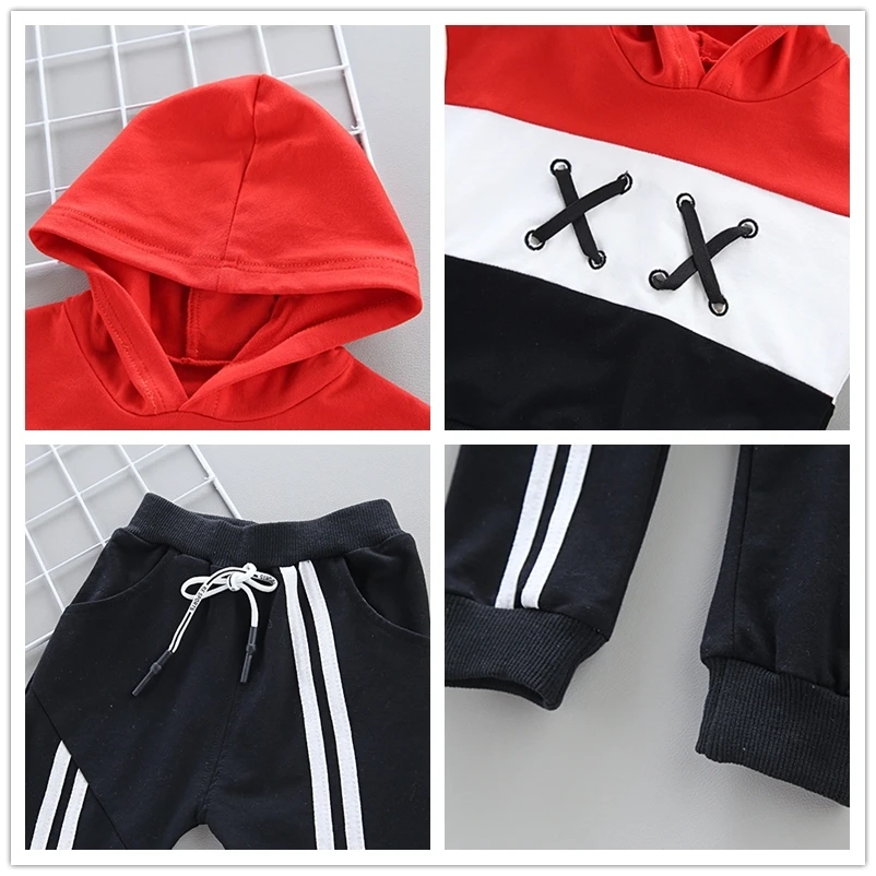 Spring Autumn Children Cotton Clothing Suit Baby Boys Girls Clothes Kids Sport Hoodies Pants 2Pcs/Sets Fahion Toddler Tracksuits