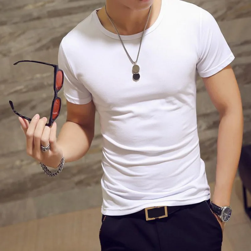 

2020 New Running T-Shirts Men Quick Dry Fitness Sports Bodybuilding Tshirt Simple Solid o-neck Slim Sporting Tee Tops Shirts