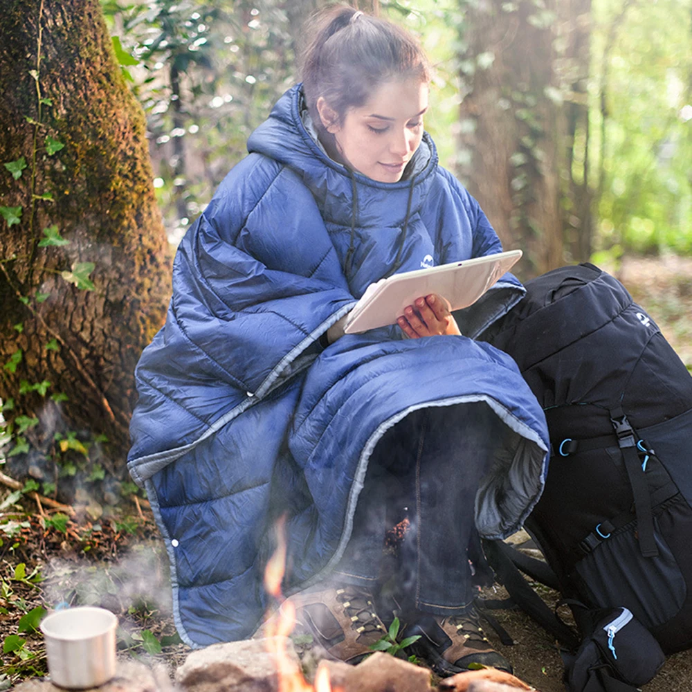 Naturehike Портативный теплое одеяло хлопковый спальный мешок для отдыха на природе для мужчин и женщин носимый водонепроницаемый плащ инструменты для улицы