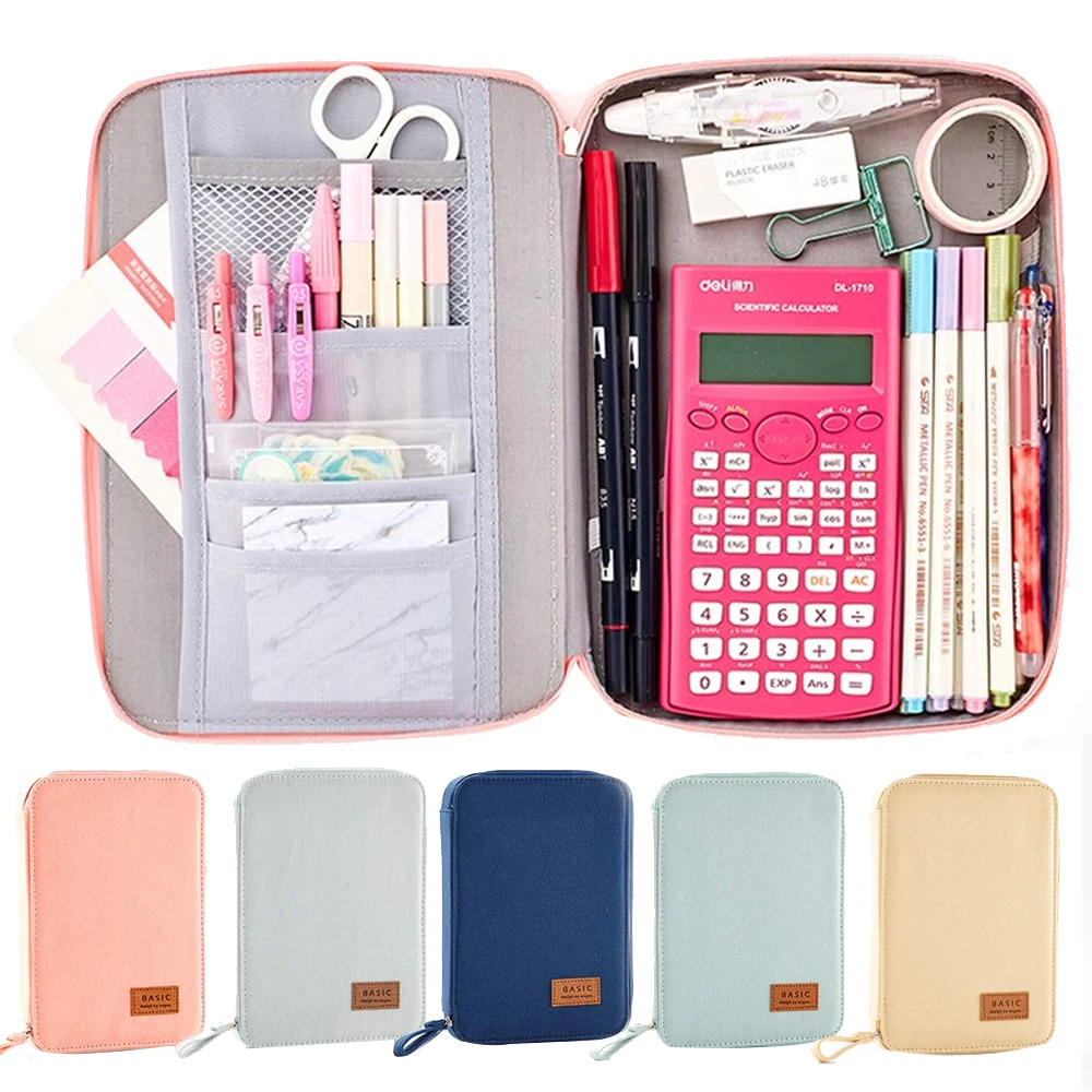 

Big Capacity Canvas Storage Pouch Marker Pen Stationery Bag Holder for Student Girl Women Adult Teen