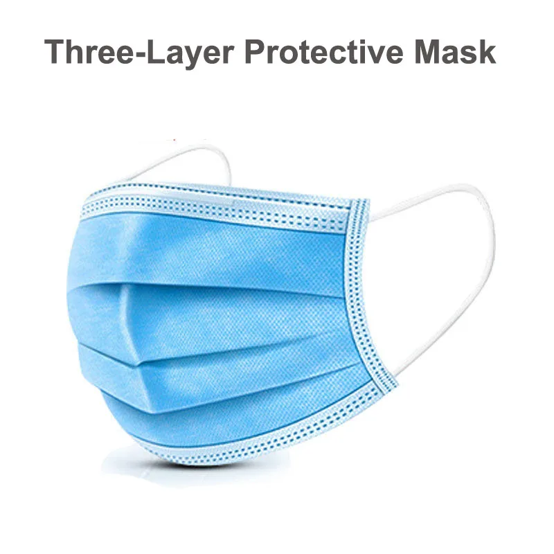 

Outdoor Cycling Face Masks CE Verified 3-layer Protective Blue Mask 20/40pcs Disposable Earloop Personal Care Face Mouth Masks