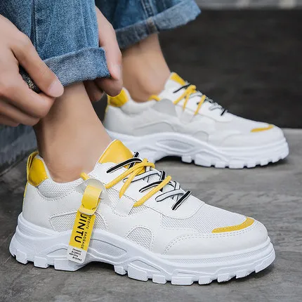 

Men's New Korean Style All-Matching Trendy White Breathable Casual Skateboard Shoes Student Shoes Men's Fashion Shoes