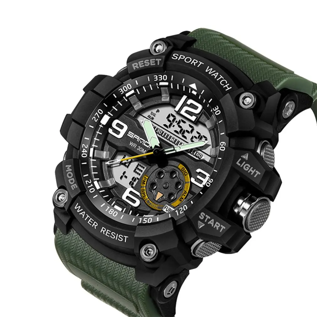 

Fashion digital watch for men military silicone wristwatch with analog alarm date for men wristwatch for men and women