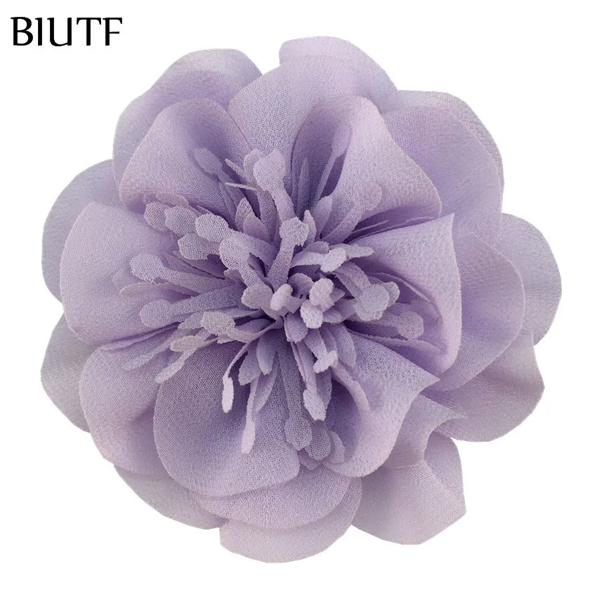 5pcs/lot 3.6'' Chiffon Flower with Stamen 9cm Bright color Headwear Flower Kids Lovely Hair Accessories TH298