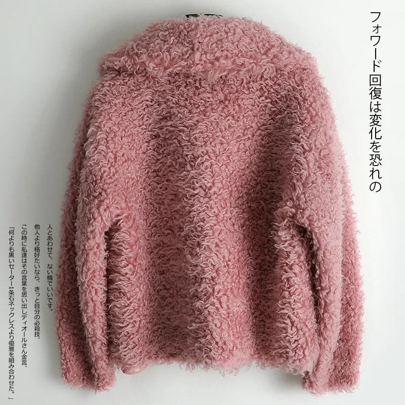

Real Fur Coat Female Autumn Winter Clothes 2019 Korean Vintage Sheep Shearing Jacket Women 100% Wool Coat Tops Hiver 2677