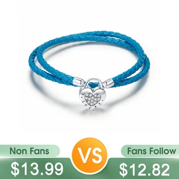 

BISAER Stacked Bracelets 925 Sterling Silver Heart Lock Basic Chain Bracelet for Women Sterling Silver Jewelry Gift ECB200