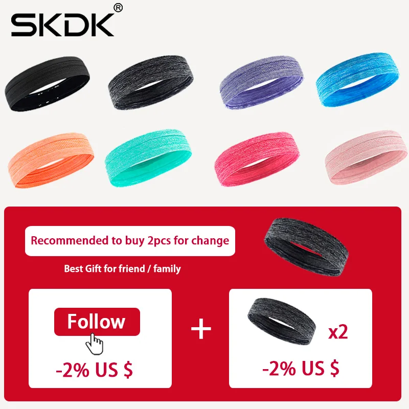 SKDK 1 шт. Sweatband эластичные Йога Бег Фитнес Пот Группа головная повязка лента для волос головы предотвратить пот группа спортивного оборудования