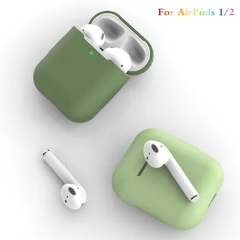 

Silicone Case For Apple Airpods 2/1 Cover Universal soft Silicone cases Anti-fall Shell Headset Box For Apple Airpods 2/1 TSLM1