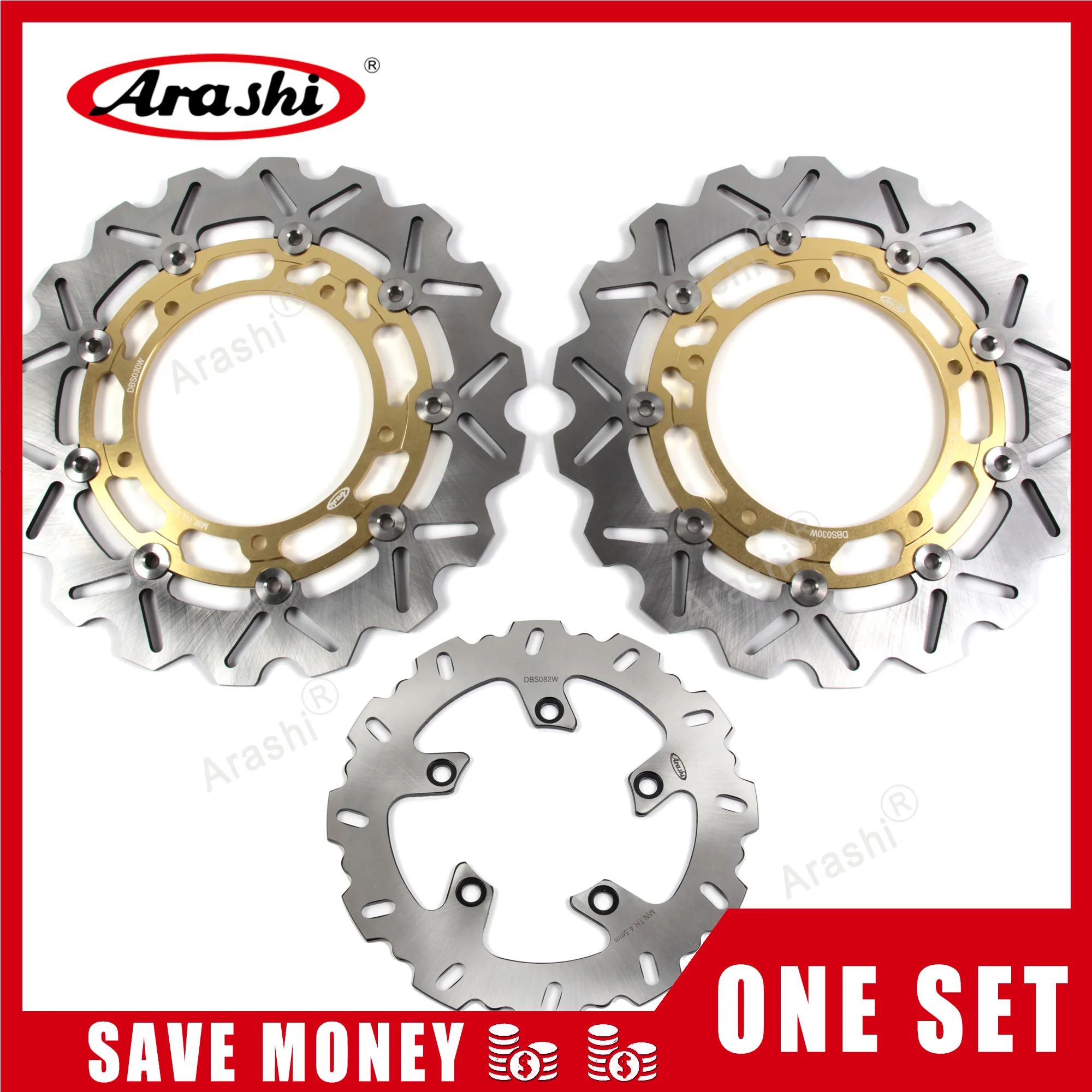 FZ6 FAZER S2 2007-2008 FZ6 FAZER 600 2004-2007 Motorcycle Replacement Accessories Arashi Rear Brake Disc Rotor and Pads Kit for Yamaha FZ6 600 2004-2007