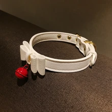 Neko лук для косплея Воротник Ожерелье чокер с колокольчиком Кошка Косплей Китти ожерелье Регулируемый Чокер Воротник для женщин девочек Хэллоуин