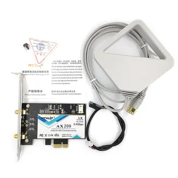 

AX200 5G Dual-band Gigabit PCIE Desktop Built-in Wireless Network Card 5.0 Wireless 2974M With Extension Cord Antenna