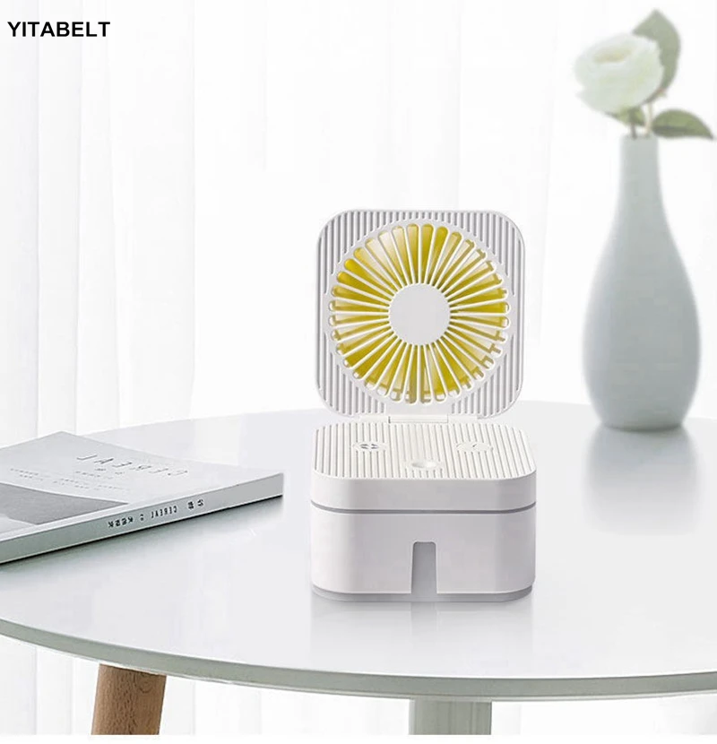 

Portable 250ML Humidifier Fan USB Rechargeable Humidifying Spray Fan Combo Mist Diffuser