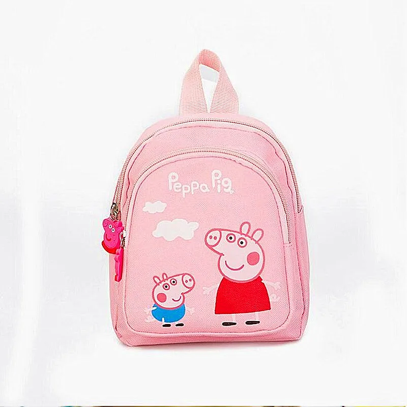 1 Newpeppa свинка девочка плюшевая игрушка кукла мультфильм рюкзак высокое качество нейлоновая ткань школьная сумка рюкзак детский подарок на день рождения Рождество - Цвет: 1