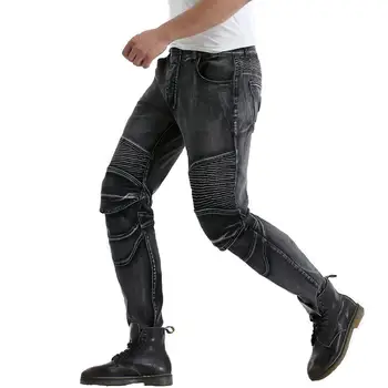 

Biker Jeans for Men Motorcycle Motorbike Riding Pants With 4 X Upgrade Knee Hip Pads off Road Dirt Bike Armor Protective Pants