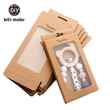 Let's Make – cadeau pour bébé, marchandise, boîte d'emballage, papier Kraft, emballage de mariage, fourniture de bijoux, pendentifs, accessoires, anneau de dentition, 100 pièces
