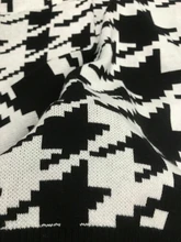 White Sweater Turtleneck Long Pullover Simplee Knitted Houndstooth Black Women Warm Fashion