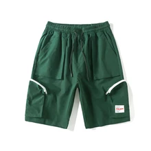 Мужские летние штаны до колена для бега, брюки в стиле хип-хоп, средние спортивные штаны с большими карманами размера плюс, мужские брендовые дизайнерские шорты из хлопка