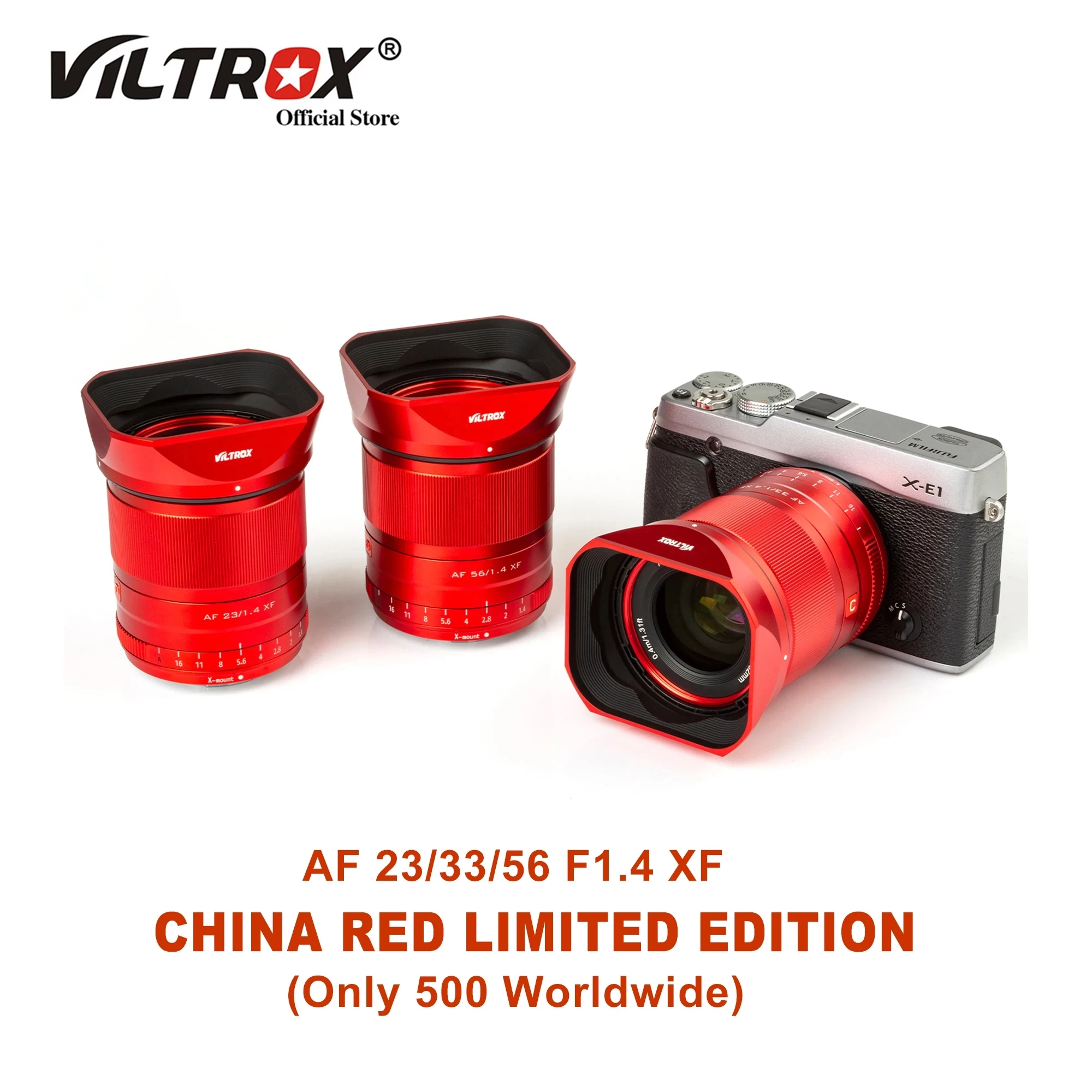 Viltrox 23mm 33mm 56mm F1.4 Xf Red Auto Focus Portrait Lenses For