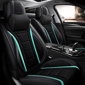 

Full Coverage PU Leather car seat cover flax fiber auto seats covers for Peugeot 107 208 301 308 408 rcz 508 2008 4008 3008