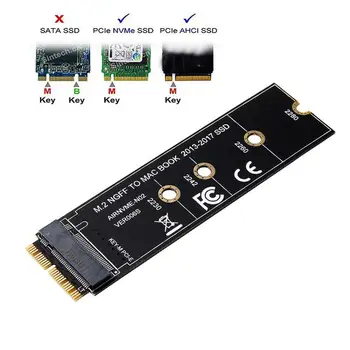 

M key M.2 NGFF PCIe Nvme AHCI SSD Adapter Card for MACBOOK Air 2013 2014 2015 2017 A1465 A1466 Pro A1398 A1502 A1419 2230-2280