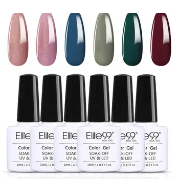 

Elite99 6pcs/lot Nail Gel Polish Set UV Gel Varnishes Painting Hybrid Manicute Set For Nail Art Need Base Top Coat Gel Polish