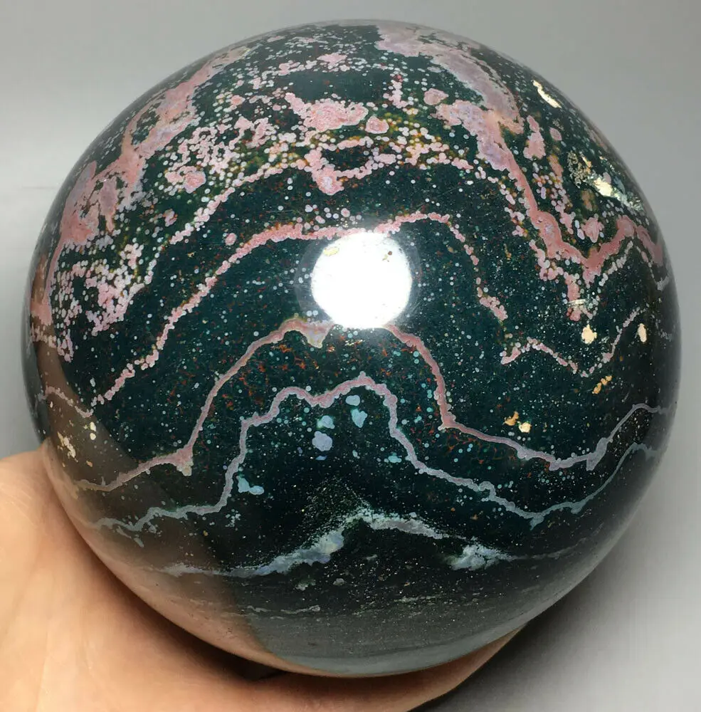 

1992g Natural polishing quartz crystal ocean jasper ball sale