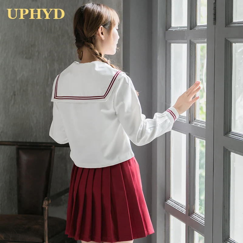 UPHYD Sakura вышитые японские JK наборы школьная форма для девочек с длинным рукавом