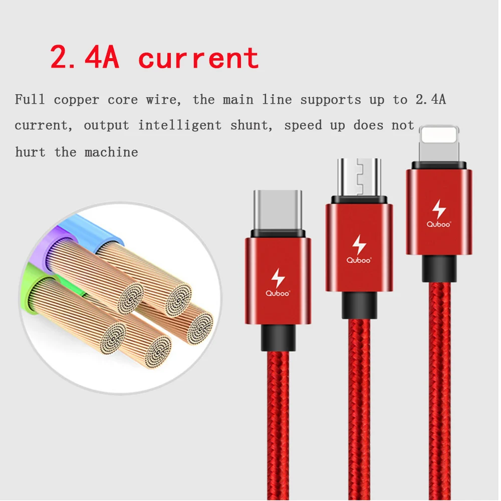 3 в 1 USB кабель для зарядки мобильного телефона для iPhone 7 Android Micro usb type C зарядный кабель для samsung S10 быстрое зарядное устройство провод