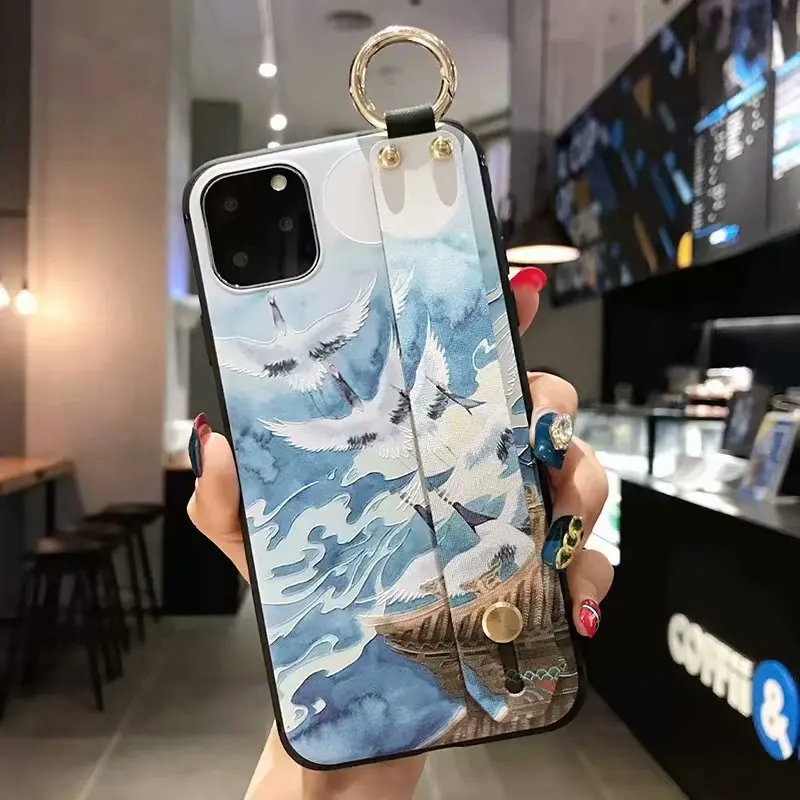 9 Ремешок для запястья чехол для iphone X Xs max XR 11 Pro Max Мягкий ТПУ чехол-держатель для телефона для iphone 7 8 6 6s plus - Цвет: 9