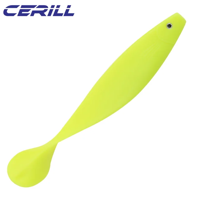 Cerill 1 PC 235mm 70g Soft Fishing Lure Vivid T Tailed Silicone Fishing Bait Swimming Paddle Tail Pike Bass Saltwater Swimbait Color 2