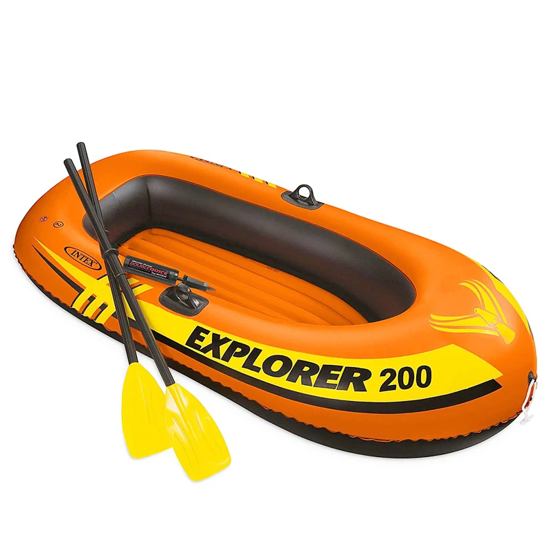 1-2 Person Inflatable Rubber Boat Raft Kayak Air Pump Oars Paddle Water Sport