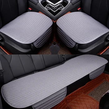 

3pcs/set Linen Car Seat Cover Styling Four Seasons Front And Rear Cushion Breathable Protector Mat Pad Universal Size