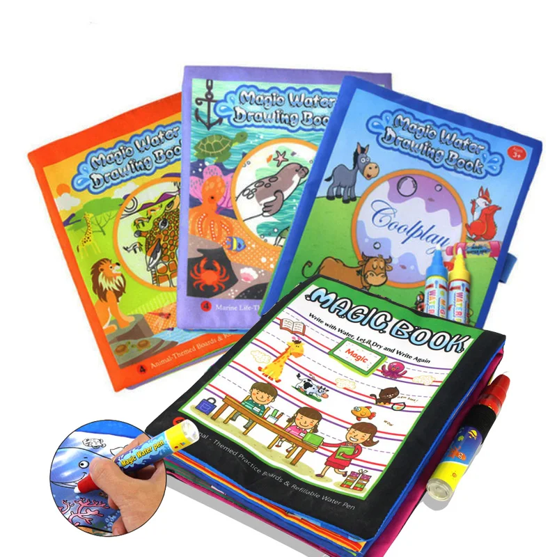 Libro mágico de dibujo de agua para niños de 4 estilos, libro para colorear, Doodle con bolígrafo mágico, tablero para pintar, juguetes de aprendizaje para niños|Juguetes para dibujar| - AliExpress