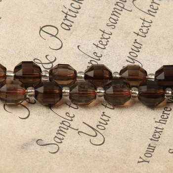 

Natural Stone Smoky Quartzs Faceted Loose Spacer Beads For Jewelry Making DIY Handmade Bracelets 8mm 15''Strands