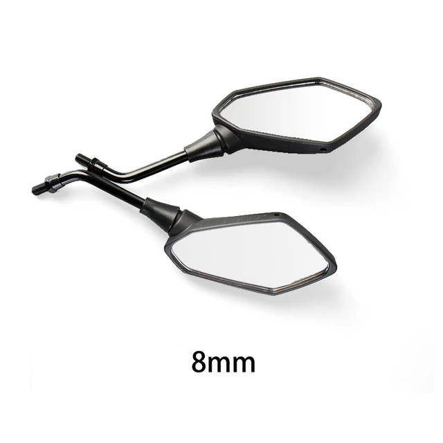 2Pcs/Pair Motorcycle Rearview Mirror Scooter Motocross Rearview Mirrors Electrombile Back Side Convex Mirror 8/10mm Carbon Fiber 8mm
