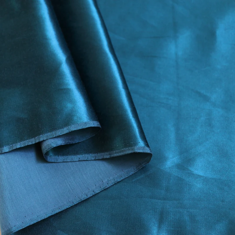 BLUE TURQUOISE SILKY SATIN FABRIC MATERIAL DRESS MAKING CRAFTS 1.5m WIDE x 1m 