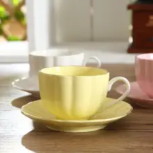 Простой однотонный набор посуды керамическая кофейная чашка+ блюдце