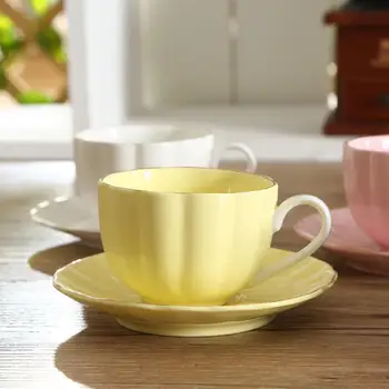 

Simple Solid Color Drinkware Set Ceramics Coffee Cup+Saucer Set