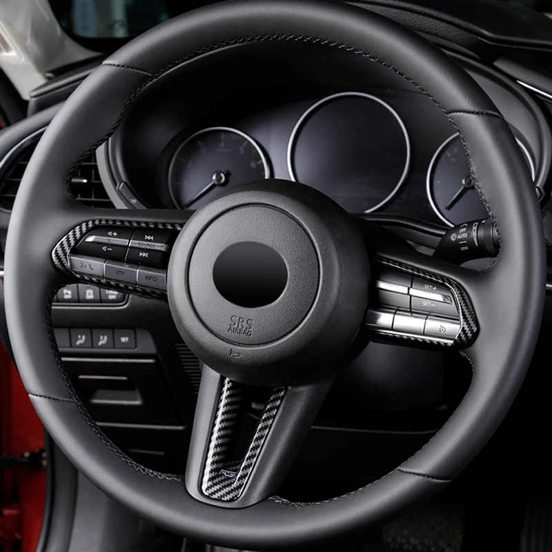 Car Steering Wheel Trim Circle Sequins Ring Cover Button Decoration Sticker For Mazda 3 Axela BP CX-30 DM Accessories car moulding decoration car styling stickers car button repair stickers
