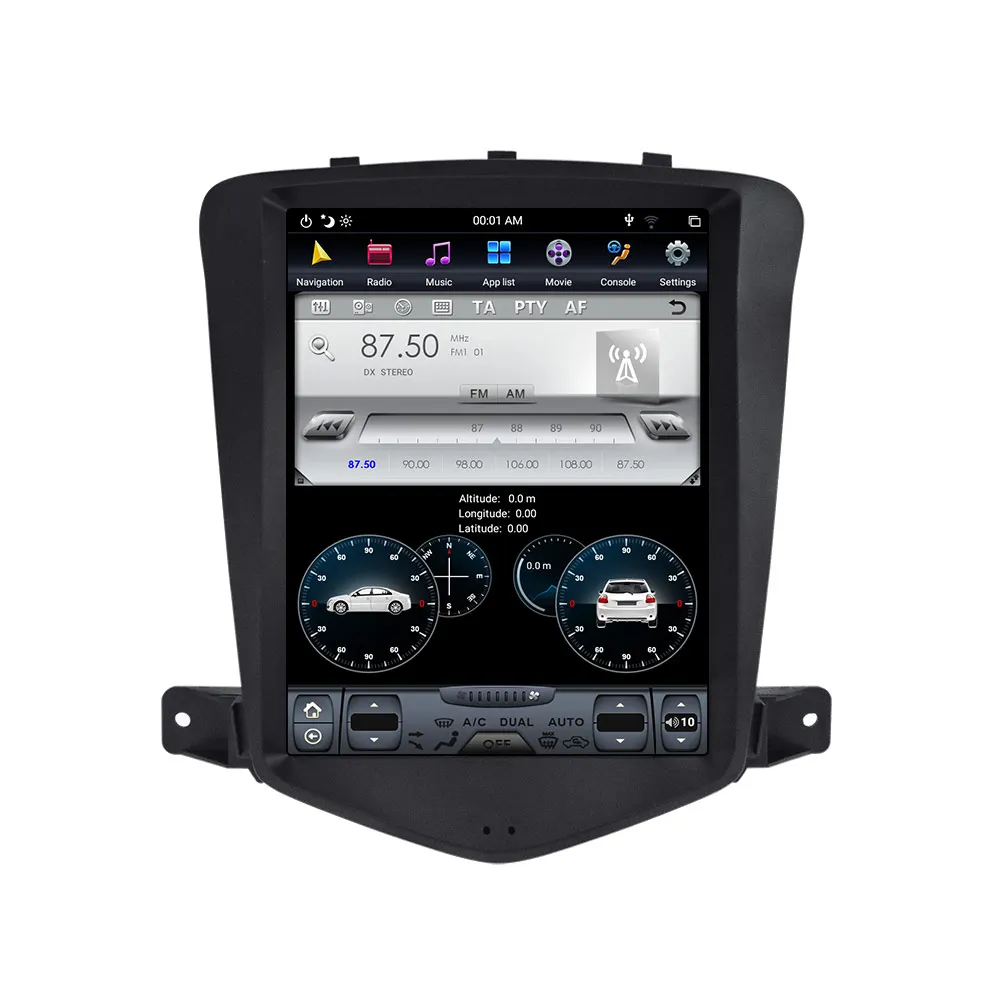 Sale Tesla Style Android 8.1 GPS Navigation DVD Player For Chevrolet Cruze 2009-13 Car Auto Radio Stereo Multimedia Head Unit Player 4