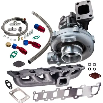 

.63 A/R STAGE III T04E T3 T4 44 TRIM COMPRESSOR TURBOCHARGER +Oil Line+Manifold