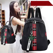 Стиль корейский стиль Мода Оксфорд ткань рюкзак женский универсальный цвет полосы путешествия клетчатый рюкзак школьный