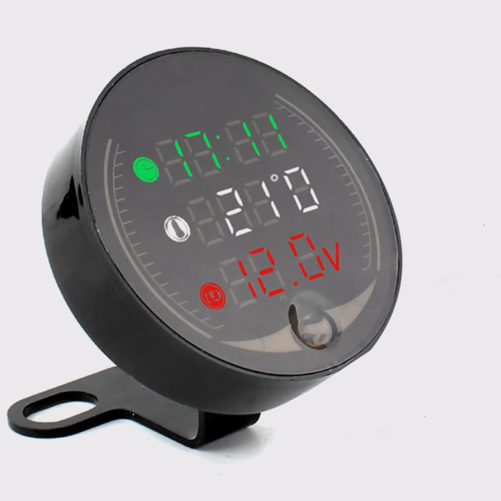 

Multi-Function Motorcycle LED Digital Voltmeter Clock Meter Thermometer Display Instrument Universal Motorbike Accessories