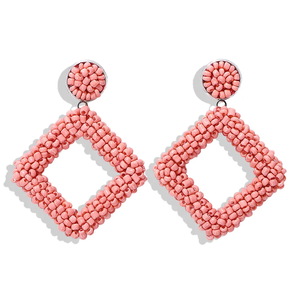 Miwens, новинка, Bauble Bar, синие Квадратные бусины, свисающие, модные женские серьги, кисточка, овальная рафия, массивные серьги-подвески ювелирные изделия - Окраска металла: 8