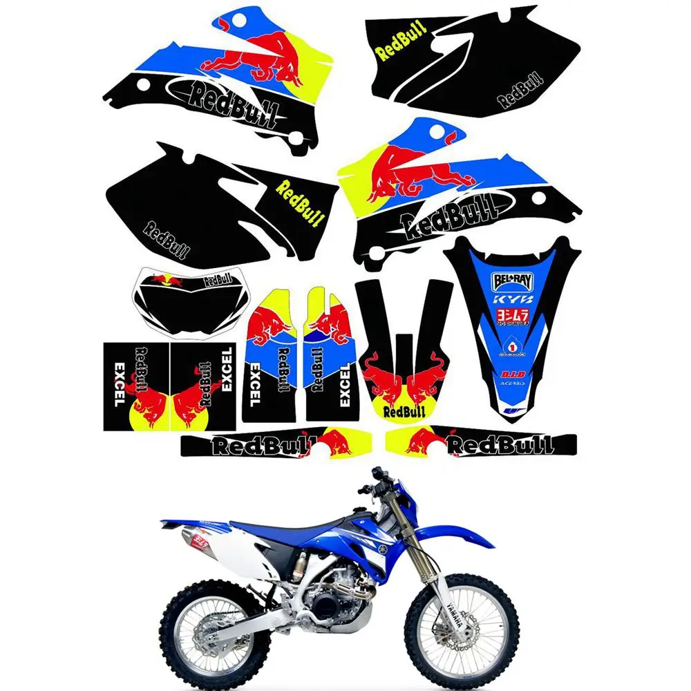 

For YAMAHA WR250F 2007 - 2014 WR450F 2007 - 2011 Customized Number Graphics Backgrounds Stickers Kit Decal