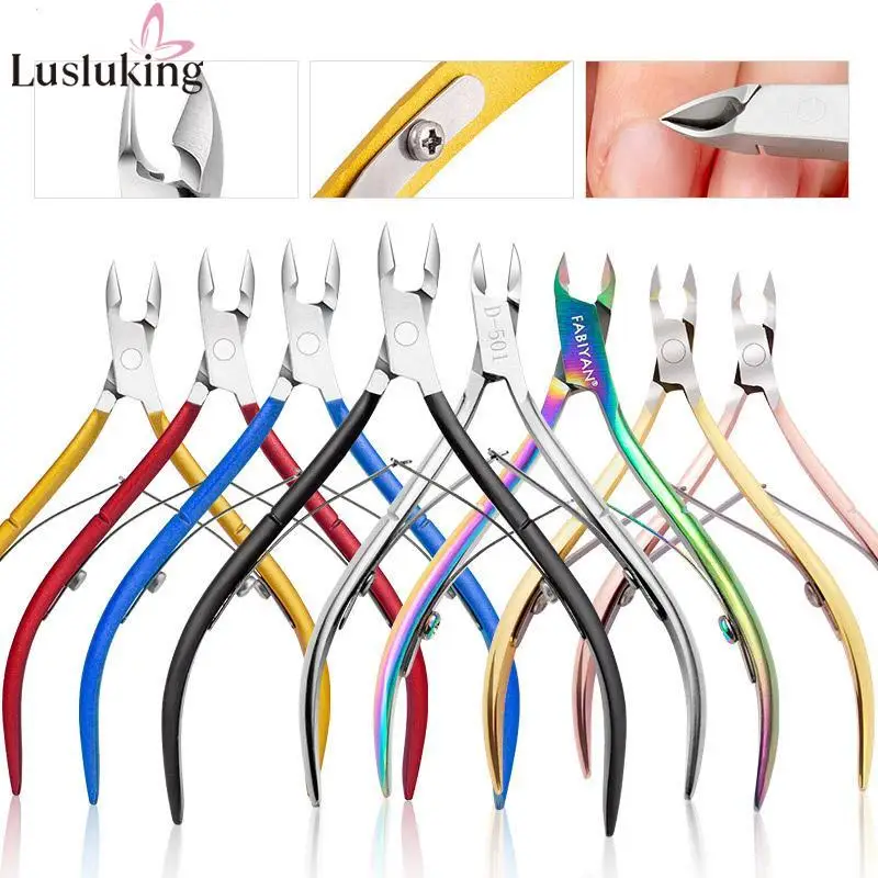Stainless Steel Cuticle Clippers Nippers Rainbow Dead Skin Metal Nail