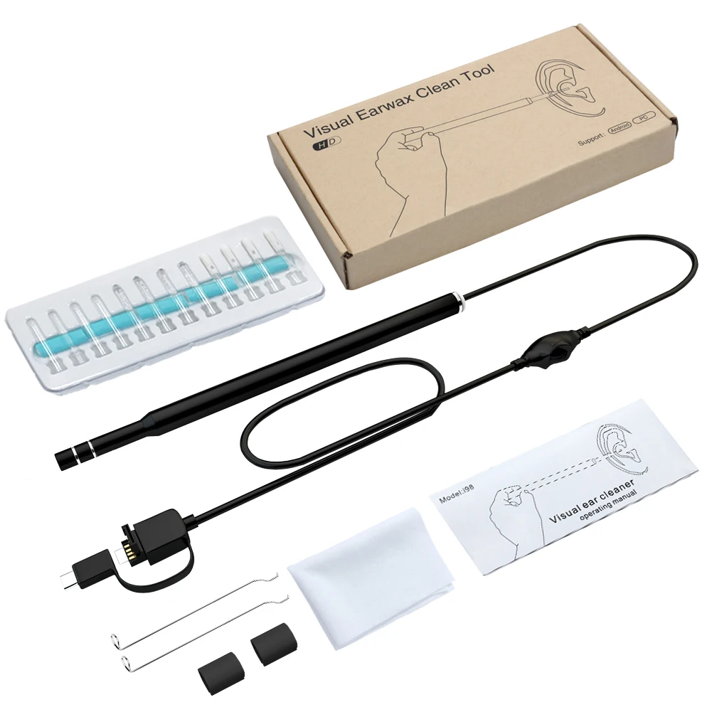 

3-in-1 USB Multifunctional Earpick Ear Cleaning Endoscope HD 720P Visual Ear Spoon With LED Light Camera for OTG Android USB PC