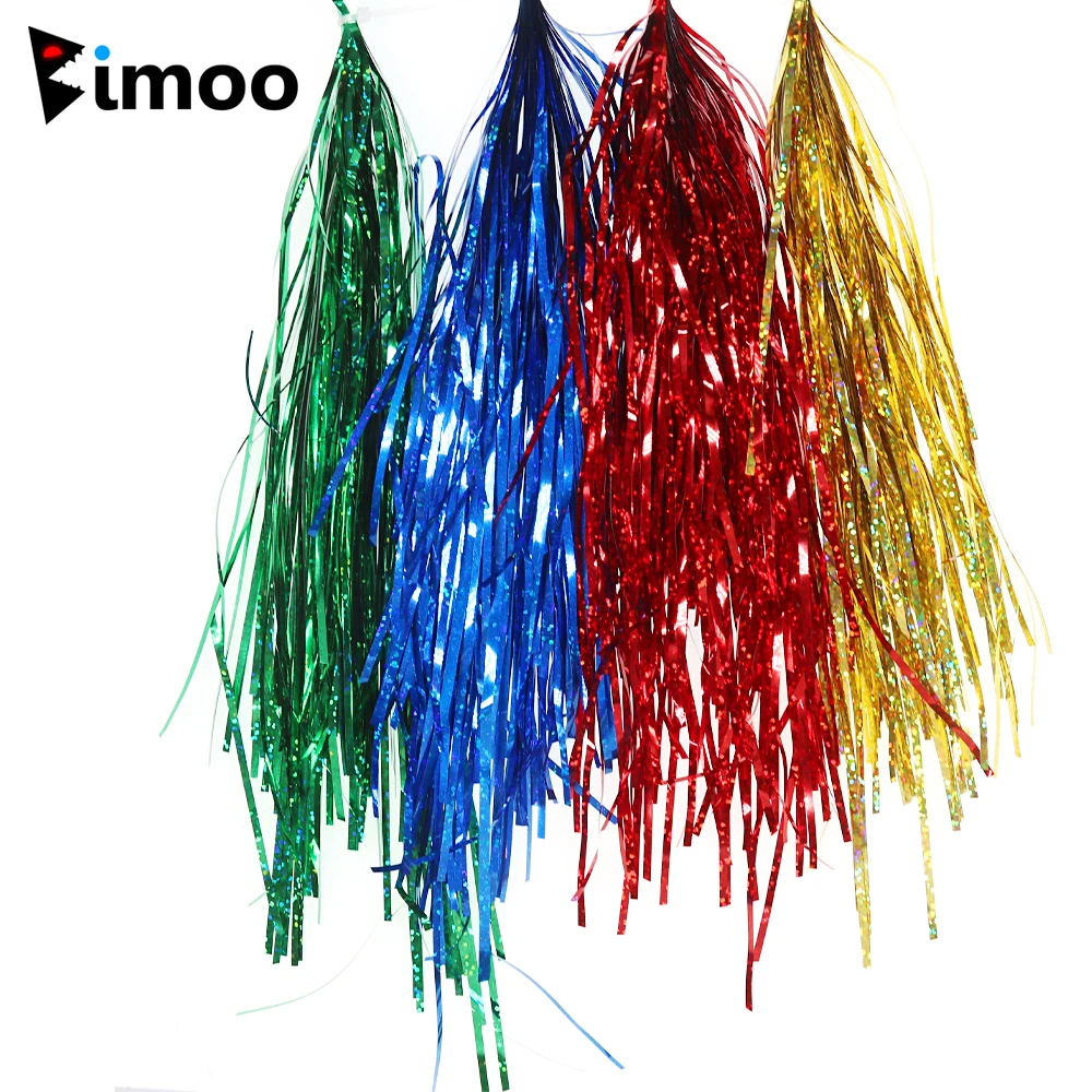 Bimoo 2Mm 1 Confezione Fly Tying Flat Holo Tinsel Flash Minniw Pike Acqua Salata Acciaio Streamer Fly Tying Materiale Rosso Oro Verde