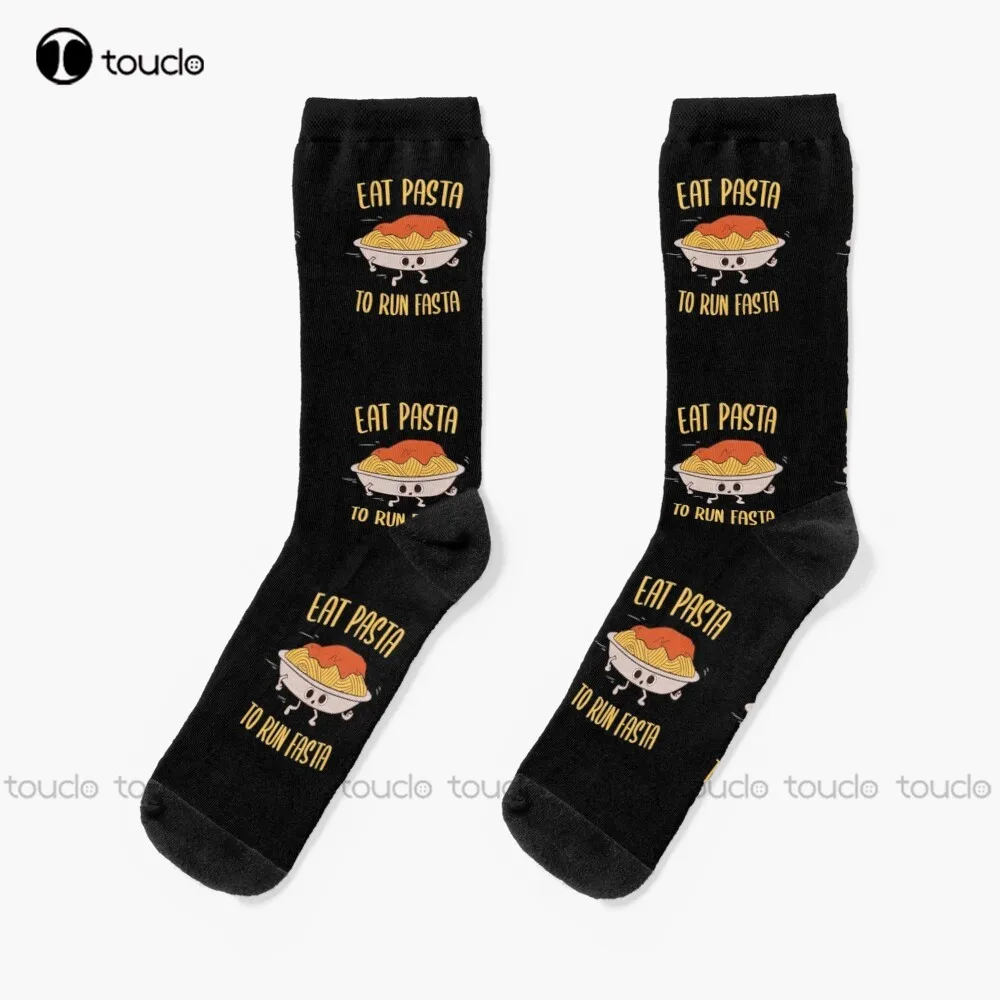 

Pasta - Eat Pasta To Run Fasta Socks American Flag Socks Men Personalized Custom Unisex Adult Teen Youth Socks Christmas Gift