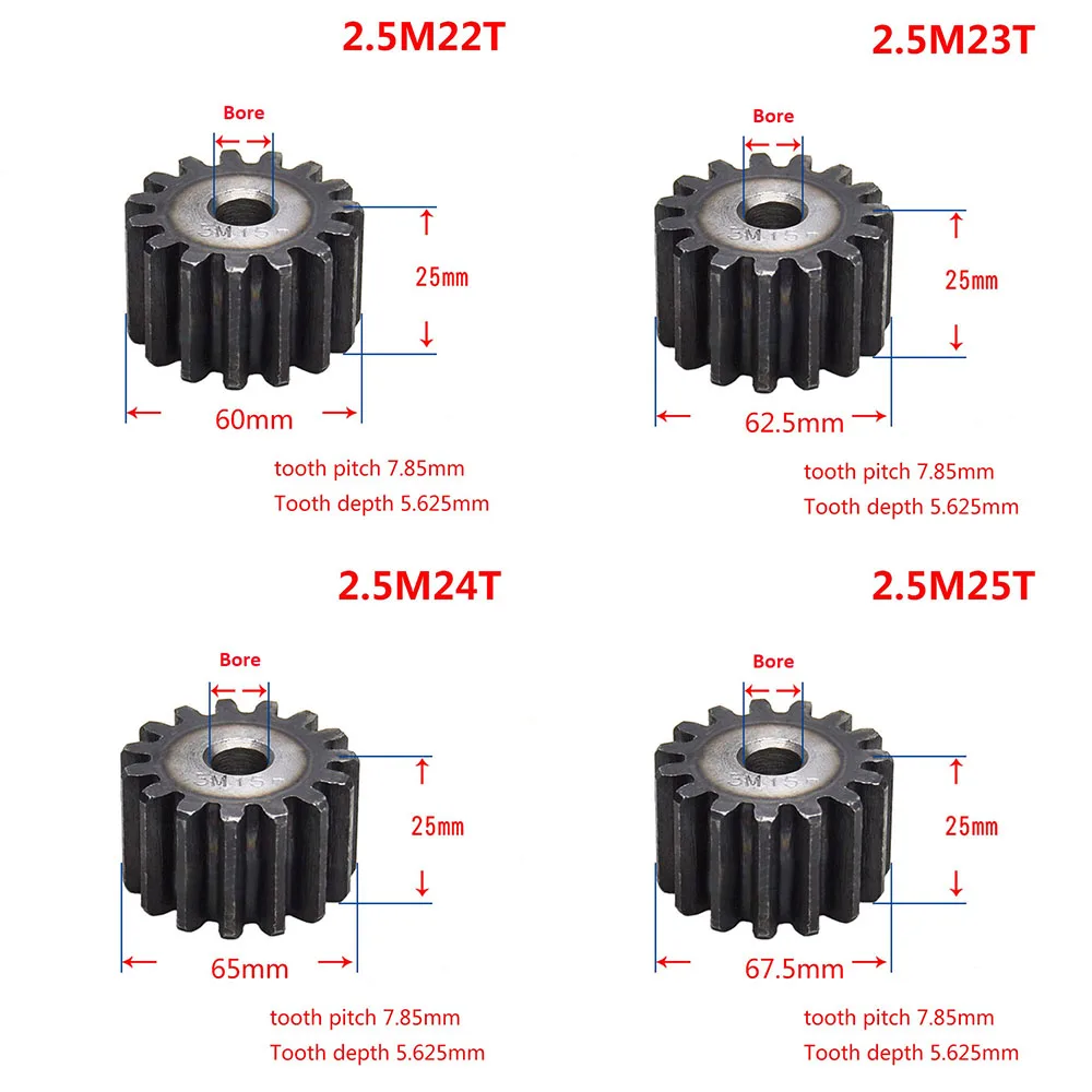 1 шт. 2.5Mod 10 T-25 T 45# стальной зубчатый механизм металлический модуль 2,5 Moter зубчатое колесо 10 зуб-25 зуб